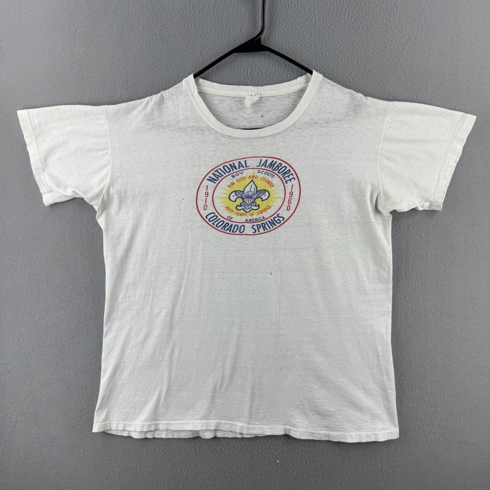 Vintage 60s Boy Scouts T Shirt Mens XL Fits 22x26" 1960 Cotton Tee Crew